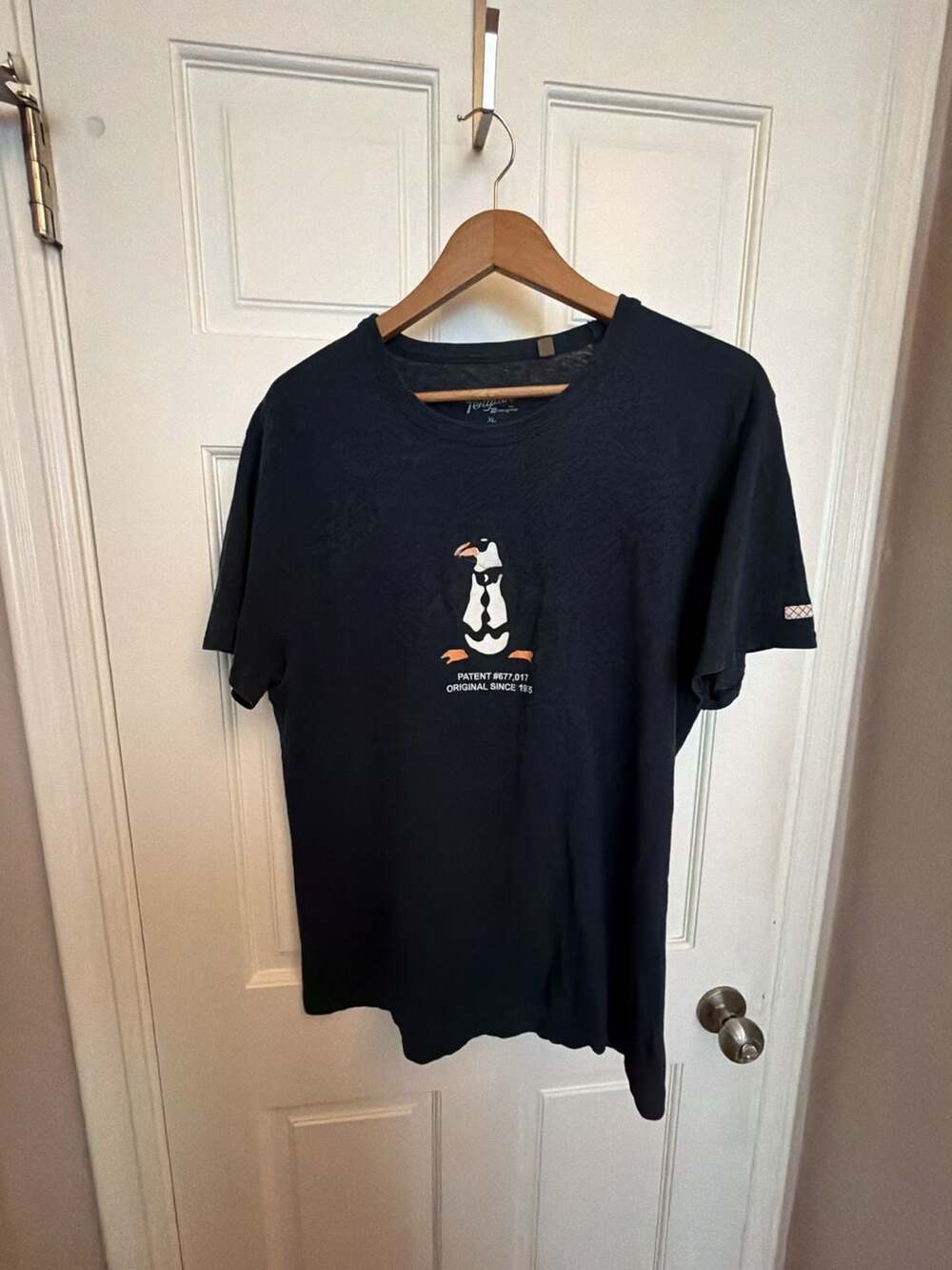 Original Penguin by Munsingwear Graphic T-Shirt Patent 677,017 Navy Blue XL